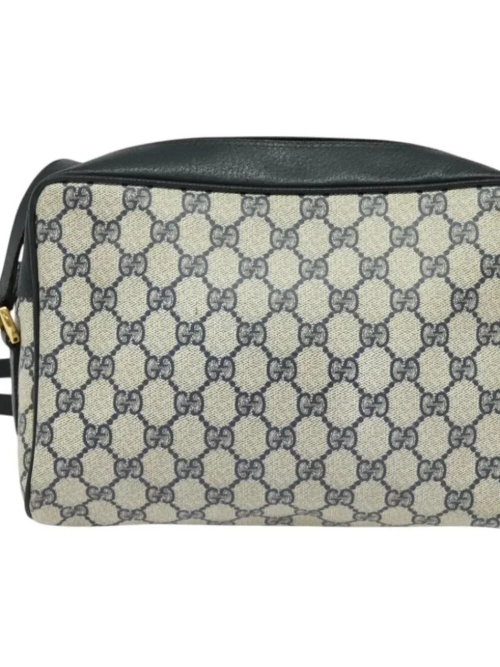 GUCCI GG Supreme Sherry Line Shoulder Bag PVC Navy Gold - Picture 3 of 16